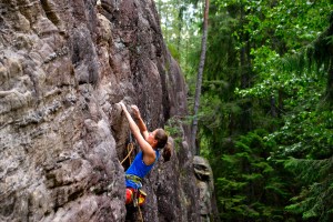 Steffi im ersten von uns besuchten Klettergebiet Espedalen
